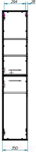 Изображение товара Шкаф-пенал для ванной Эстет Vegas L 35x32x174.7 / ФР-00003495