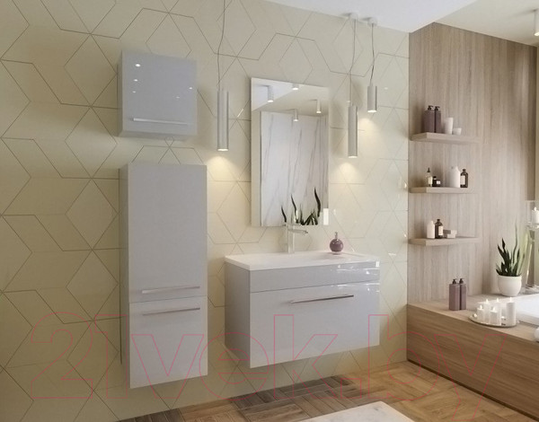 Изображение товара Шкаф-полупенал для ванной Эстет Elin L 35x36.6x97 / ФР-00003353