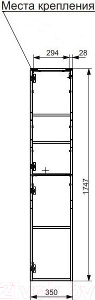Изображение товара Шкаф-пенал для ванной Эстет Kare Luxe L 35x34x174.7 / ФР-00006001