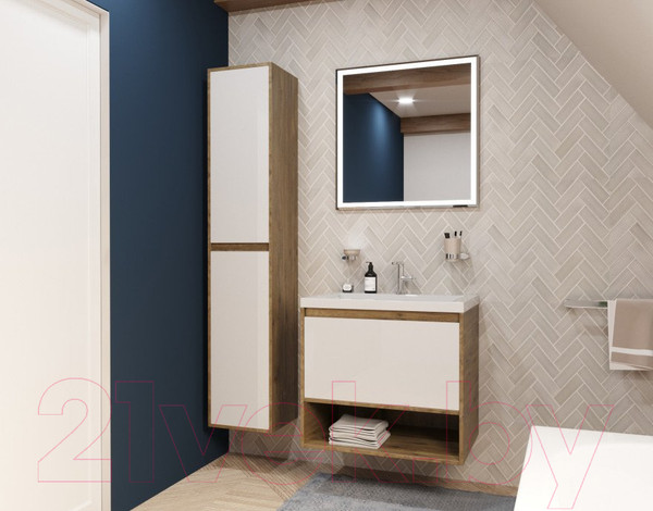 Изображение товара Шкаф-пенал для ванной Эстет Monaco Wood R 35x35x174.7 / ФР-00010690