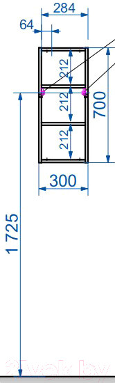 Изображение товара Шкаф-полупенал для ванной Эстет Dallas Luxe L 30x13x70 / ФР-00001951