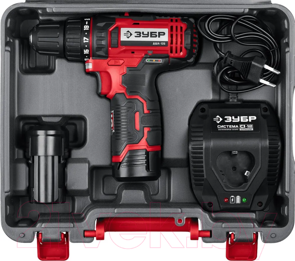 Изображение товара Аккумуляторная дрель-шуруповерт Зубр ДШЛ-125-22