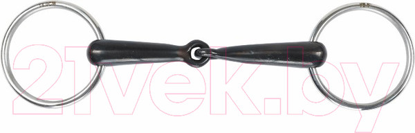 Изображение товара Трензель для лошади Shires Дутый с одним сочленением Black Iron / 5308/5.5