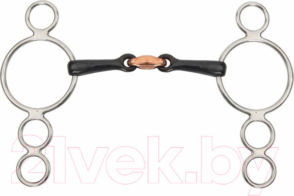 Изображение товара Трензель для лошади Shires Олимпийский восьмерка с медной конфетой Black Iron / 503A/4.5