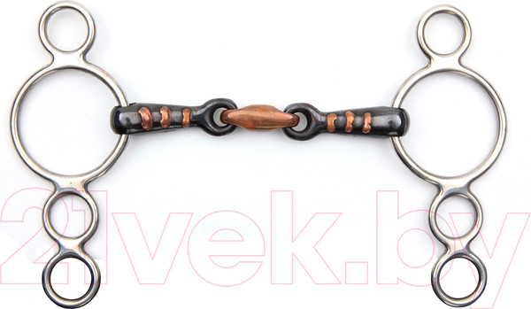 Изображение товара Трензель для лошади Shires Олимпийский восьмерка с медной конфетой Black Iron / 503A/4.5