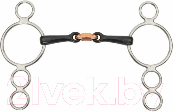 Изображение товара Трензель для лошади Shires Олимпийский восьмерка с медной конфетой Black Iron / 503A/5.5