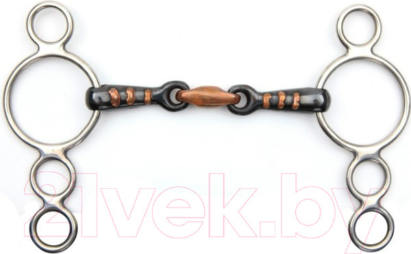 Изображение товара Трензель для лошади Shires Олимпийский восьмерка с медной конфетой Black Iron / 503A/5.5