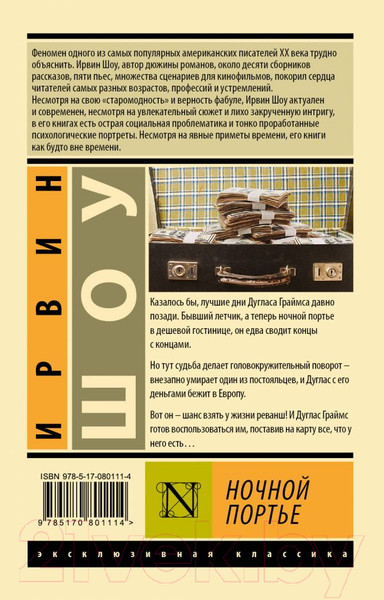 Изображение товара Книга АСТ Ночной портье / 9785170801114 (Шоу И.)