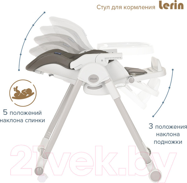 Изображение товара Стульчик для кормления Pituso Lerin / HC603-Eco-Grey (серый/экокожа)