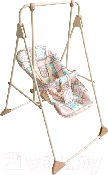 Изображение товара Качели напольные для детей GLOBEX Ветерок-Люкс Звезды / 1602-30 (бежевый)