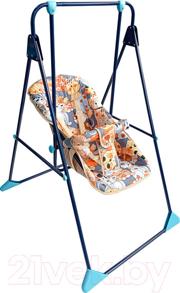 Изображение товара Качели напольные для детей GLOBEX Ветерок-Люкс Котята / 1602-40 (синий)