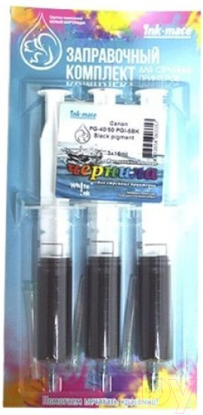 Изображение товара Заправочный комплект White Ink PG-40/50 PGI-5BK (3x16мл, черный пигментированный)