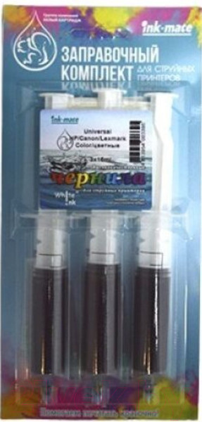 Изображение товара Заправочный комплект White Ink Universal HP/Canon/Lexmark (3x16мл, цветной)