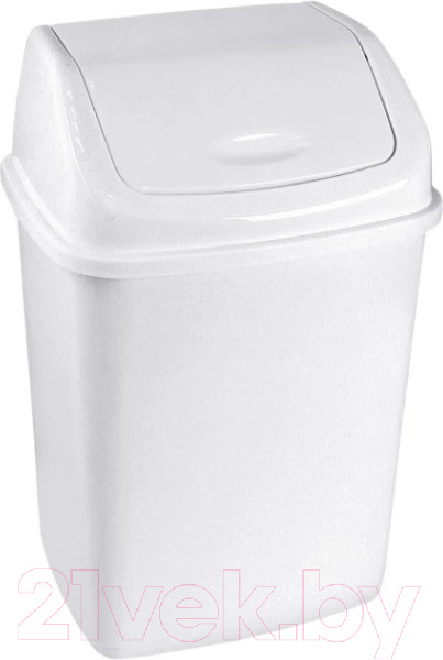 Изображение товара Мусорное ведро Эльфпласт Ромашка EP107 (1.5л, белый)