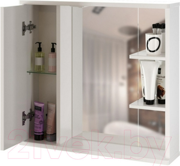 Изображение товара Шкаф с зеркалом для ванной Mixline Этьен 75 L 534831 (с подсветкой)