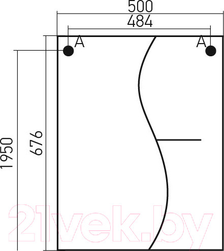 Изображение товара Шкаф с зеркалом для ванной Mixline Классик 50 R 525510