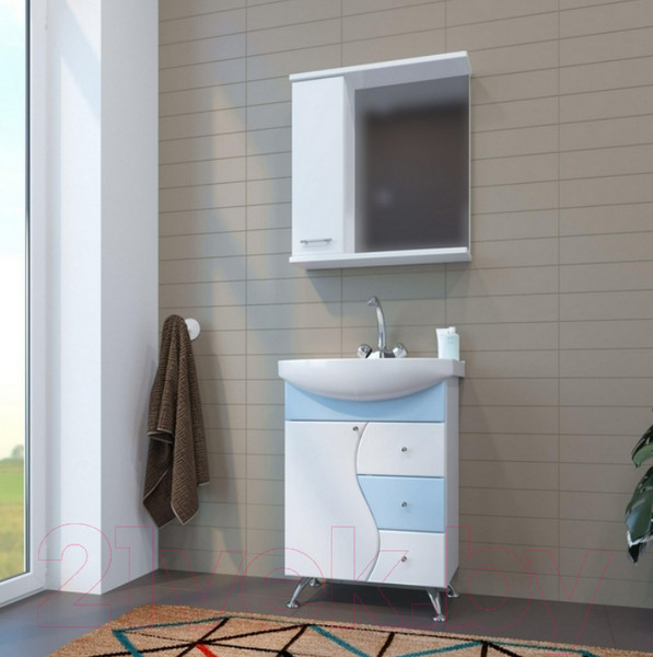 Изображение товара Шкаф с зеркалом для ванной Mixline Росток 65 L 537420