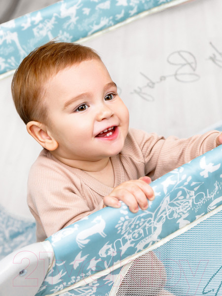 Изображение товара Кровать-манеж Amarobaby Stitch / AMARO-26Sti/11 (серый)