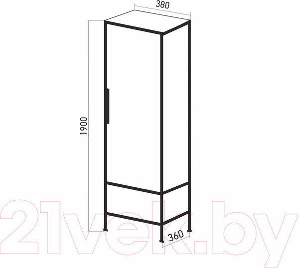 Изображение товара Шкаф-пенал для ванной Mixline Бруклин 38 543583 (дуб бунратти лофт)