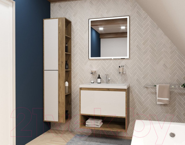 Изображение товара Шкаф-пенал для ванной Эстет Monaco Wood R 40x35x174.7 / ФР-00010688