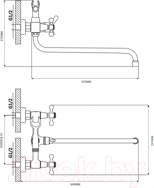 Изображение товара Смеситель Ekko E26019-2