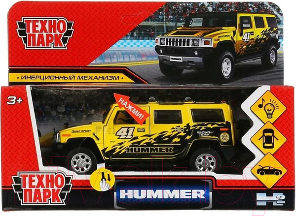 Изображение товара Автомобиль игрушечный Технопарк Hummer H2 Спорт / HUM2-12SLSRT-YE (желтый)