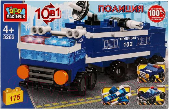 Изображение товара Конструктор Город мастеров Полицейская машина / 3282-JS (175эл)