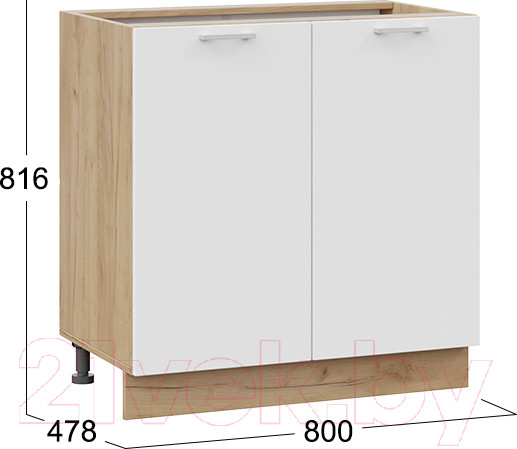 Изображение товара Шкаф-стол кухонный ТриЯ Габриэлла 1Н8 (дуб крафт золотой/сноу)