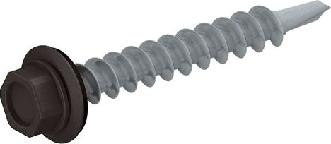 Изображение товара Саморез Starfix Кровельный по металлу 4.8x19 шайба с прокл. PT3 / SMC2-22690-250 (250шт, оцинкованный, RAL 8019 серо-коричневый)