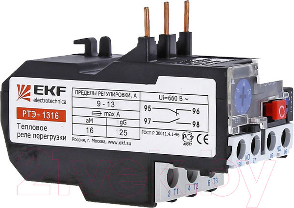 Изображение товара Реле тепловое EKF РТЭ 1316 9-13А / rel-1316-9-13