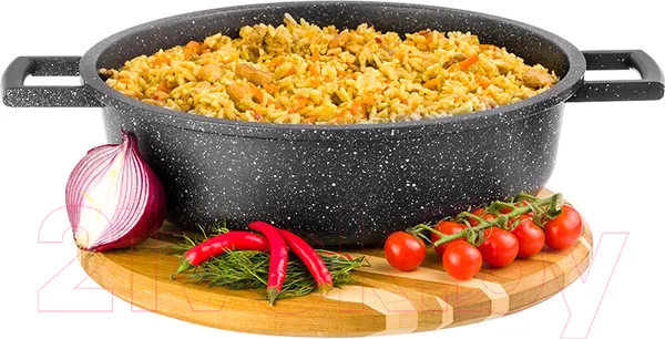 Изображение товара Жаровня Elan Gallery Гармония вкуса / 120256 (черный мрамор)