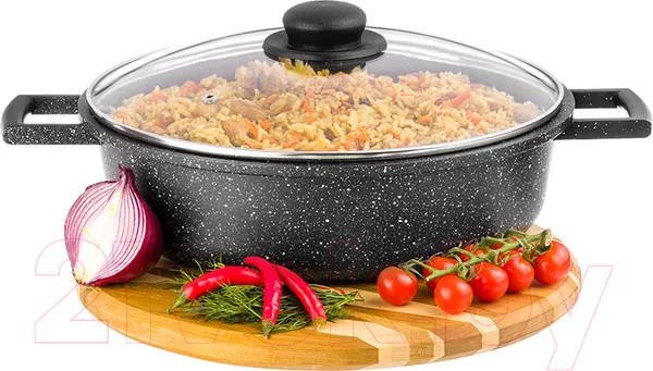 Изображение товара Жаровня Elan Gallery Гармония вкуса / 120256 (черный мрамор)