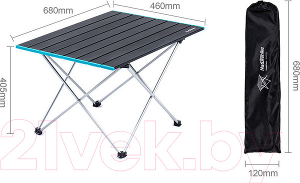 Изображение товара Стол складной Naturehike FT08 NH19Z008-Z / 6927595750872 (L, серый)
