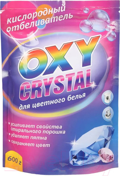 Изображение товара Пятновыводитель GreenFIELD Белизна Oxy Crystal для цветного белья (600г)