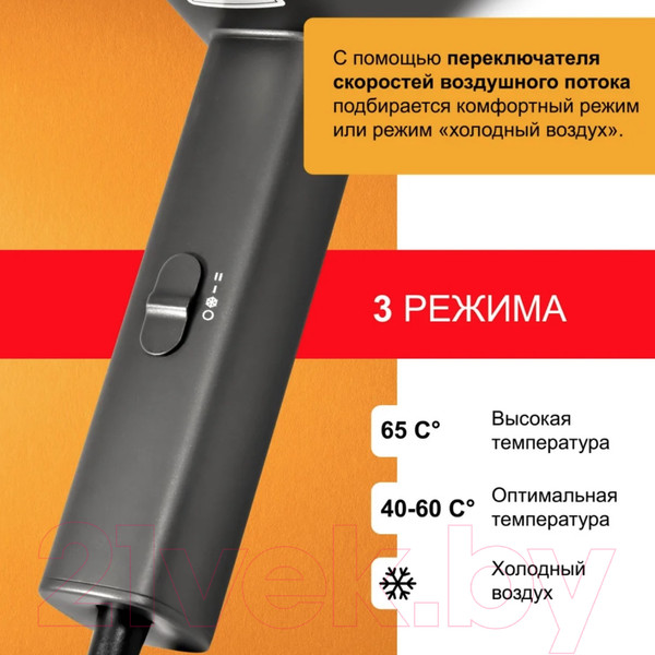 Изображение товара Фен настенный Puff 1601GR (серый матовый)