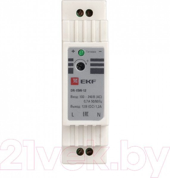 Изображение товара Блок питания на DIN-рейку EKF PROxima DR-15W-12
