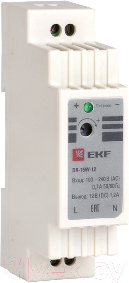 Изображение товара Блок питания на DIN-рейку EKF PROxima DR-15W-12