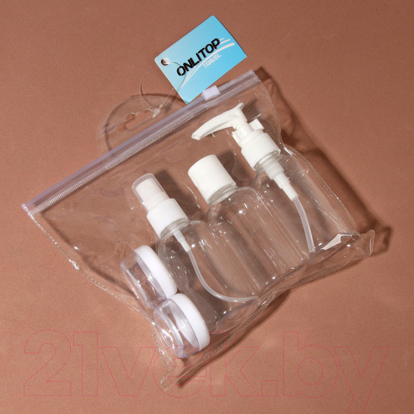 Изображение товара Набор флаконов для косметики Onlytop В чехле / ОТ 655409