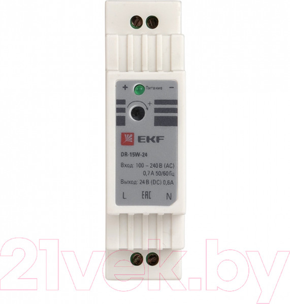 Изображение товара Блок питания на DIN-рейку EKF PROxima DR-15W-24