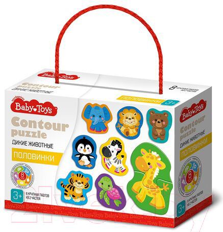 Изображение товара Развивающий игровой набор Baby Toys Половинки. Дикие животные / 04121