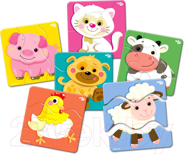 Изображение товара Развивающий игровой набор Baby Toys Тройной зигзаг. Домашние животные / 02500