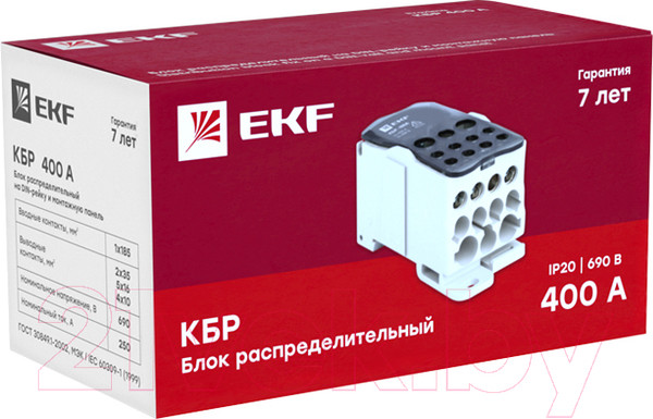 Изображение товара Распределительный блок на DIN-рейку EKF PLC-KBR400