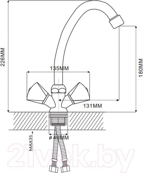 Изображение товара Смеситель Ekko E42020-3