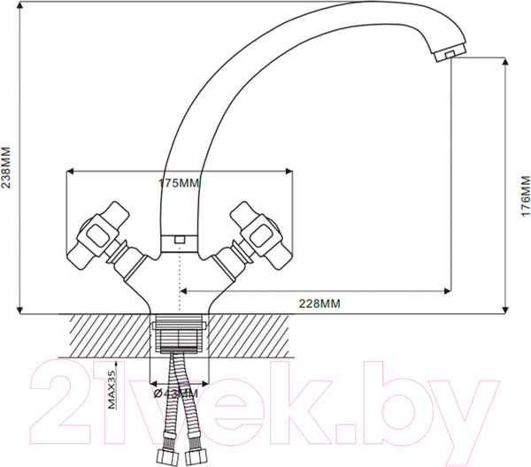 Изображение товара Смеситель Ekko E42018