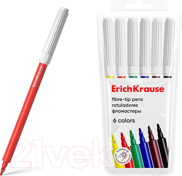 Изображение товара Фломастеры Erich Krause Basic / 53367 (6цв)