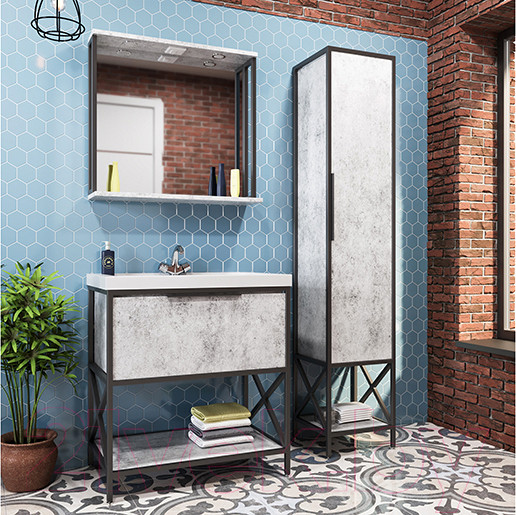 Изображение товара Зеркало Mixline Бруклин 80 543942 (бетон, с подсветкой)