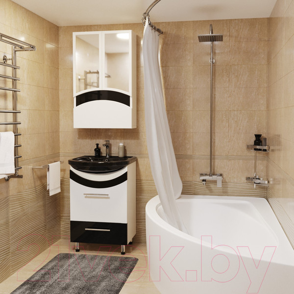 Изображение товара Шкаф с зеркалом для ванной Mixline Радуга 46 522476 (черный)