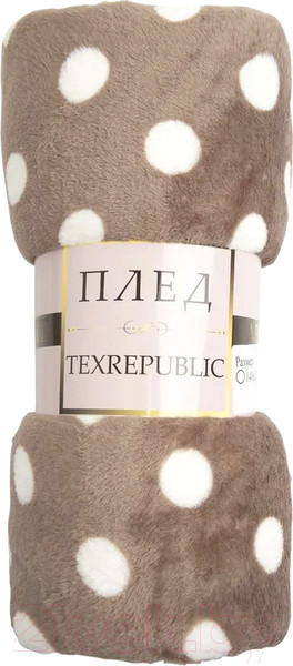 Изображение товара Плед TexRepublic Absolute Горох фланель 140x200 / 37360 (коричневый/белый)