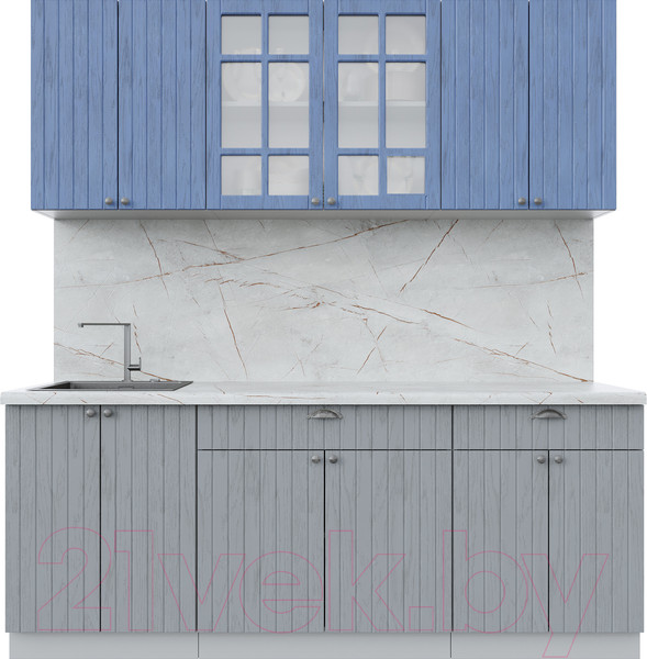 Изображение товара Кухонный гарнитур Интерлиния Берес 2.0А (дуб лазурный/дуб серый/серый каспий)