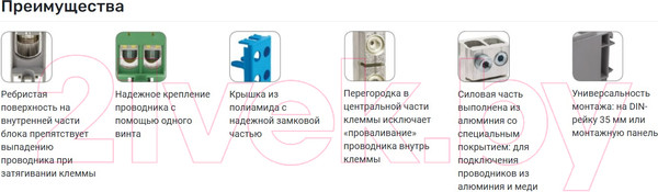 Изображение товара Клемма EKF PROxima KVS2-35-150-Blue